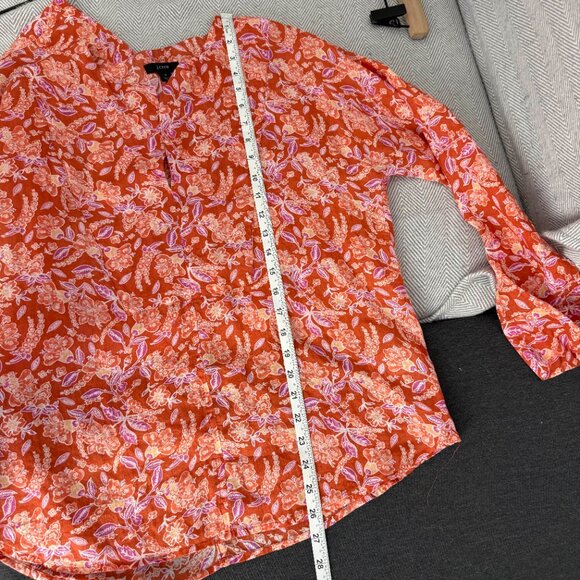 🌻 J.Crew Long-sleeve ramie tunic top in painted block print - Picture 10 of 10
